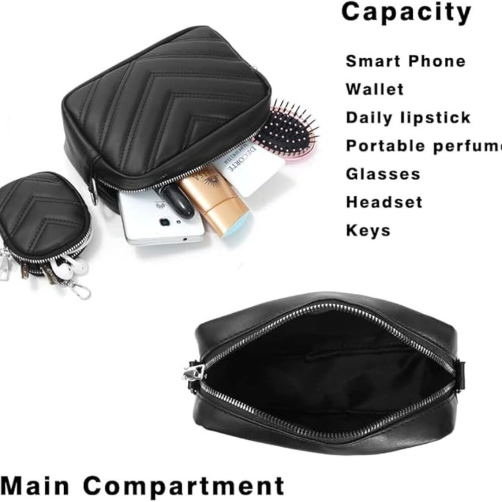 NEW! Small Vegan Leather Purse with Detachable Strap and Coin Pouch - Picture 6 of 14